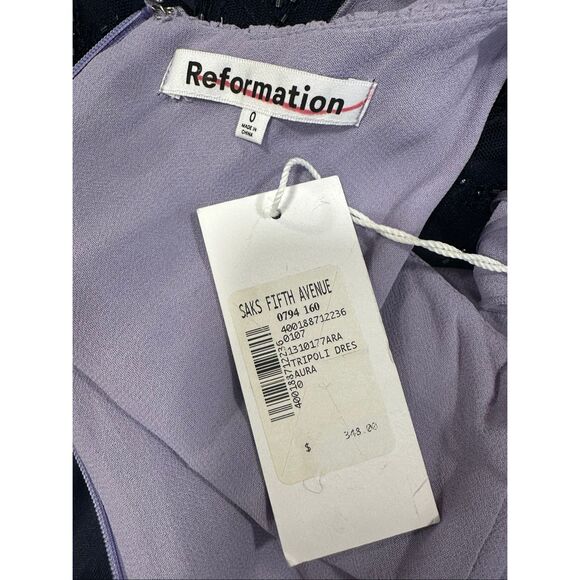 NWT Reformation Scoop Neck Ruffled Tripoli Maxi Dress Aura Size 0 $348 - Picture 10 of 10